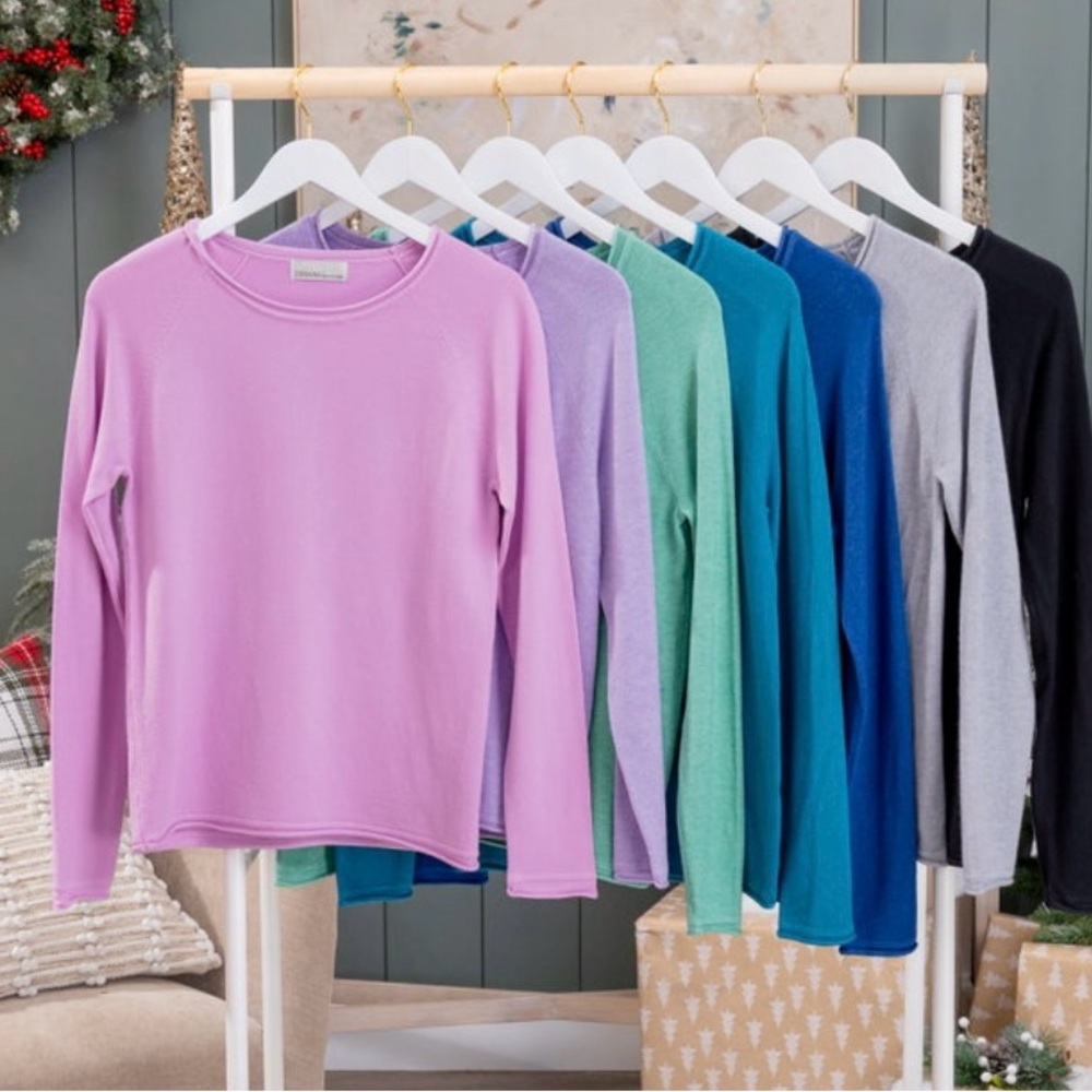 Zenana Dream Knit Round Neck Top - Mauve - Picture 3 of 5